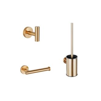 Adema Sparkle 2.0 Toiletset - toiletrolhouder - handdoekhaak - toiletborstelset - goud mat