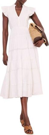 Mint Velvet Cotton Cheesecloth Tiered Maxi Dress in Ivory at Nordstrom, Size 12