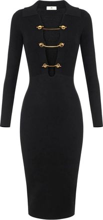 Elisabetta Franchi Dames, Jurken, Zwart, Maat: S Viscose