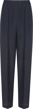 Fabiana Filippi Crepe Wide-Leg Broek - Dames - Wijde Broeken - Blauw - S - Broeken
