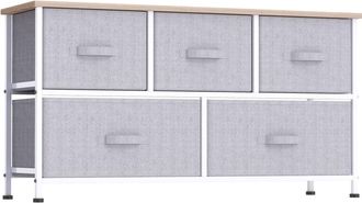 HOMCOM Cajonera de tela 100x30x54 cm gris