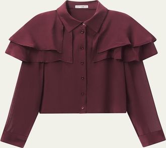 Frame Denim The Silk Cape Blouse