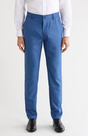 T.R. Premium Plaid Straight Leg Trousers in Royal at Nordstrom Rack, Size 34