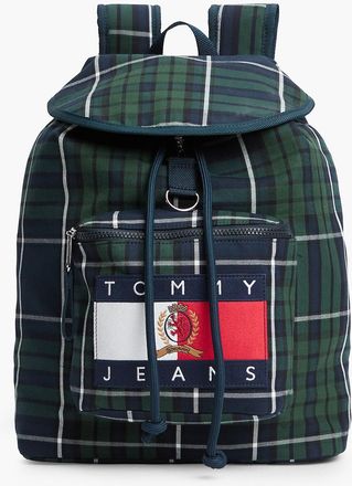 Tommy Hilfiger Mens Tommy Jeans Archive Logo Plaid Backpack - Green Archive Check