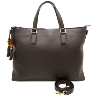 Gucci Brown Leather Tote Bag (Pre-Owned)