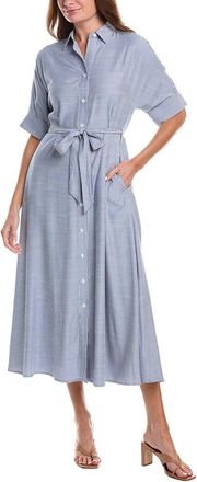 Max Studio Arge Roll Sleeve Button Front Belted Shirtdress