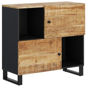 vidaXL Aparador Con 2 Puertas Madera Maciza De Mango 80x33x75 Cm Vidaxl
