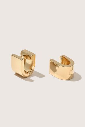 Otiumberg 14kt Gold Vermeil Chunky Square Huggies in Yellow Toned Gold at Nordstrom