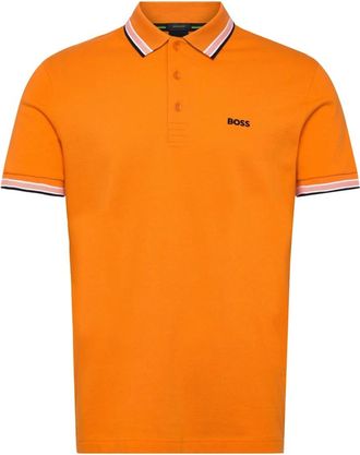 HUGO BOSS Hugo, Polo Shirts, male, Orange, Size: 2XL Cotton Piqu&eacute; Polo Shirt