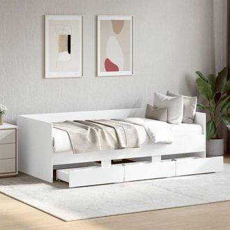 vidaXL Vidaxl - Divano Letto con Cassetti senza Materasso Bianco 100x200 cm