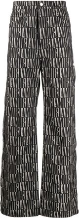 Amiri logo-print straight-leg trousers - men - Cotton - 28 - Black