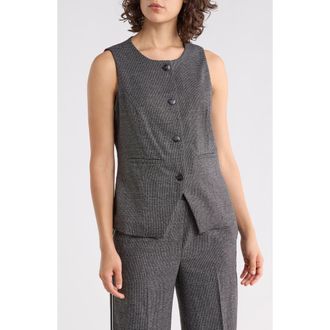 Nicole Miller Ava Houndstooth Vest in Graphite Grey Lurex at Nordstrom Rack, Size X-Large