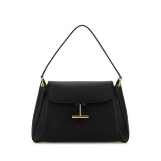 Tom Ford Black Leather Medium Tara Shoulder Bag