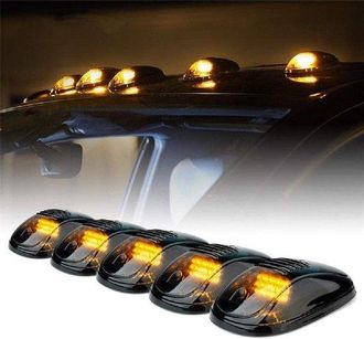 No Brand Paquete De 5 Luces Led De Techo Con Interruptor: Luces De Posici&oacute;n Naranjas Para Cabina De Suv Y Camiones, 12 V, Resistentes Al Agua, Con Kit De Insta