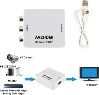 Trade Shop Trade Shop - Adattatore Convertitore Video Analogico Da Av Rca F Hdmi Hdmi2av Andowl Qy-v04