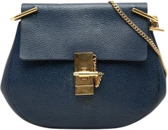 Chlo&eacute; Pre-owned Drew Crossbody - Dames - Vintage Schoudertas - Blauw - ONE Size - Leer - Vintage