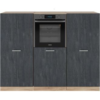 Vicco Bloque De Cocina R-line, Hormig&oacute;n Negro/roble Dorado, 180 Cm Sin Encimera