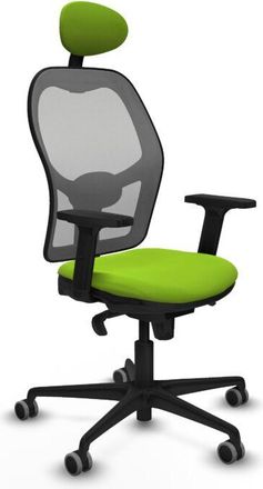 Piqueras y Crespo Piqueras Y Crespo - Jorquera Sincro Malla Gris Similpiel Pistacho Brazos 2d Base Nailon Cabecero Fijo Ruedas 65mm Engomada