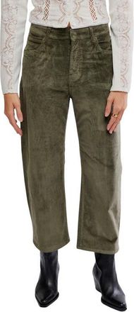 Free People Deep Trance Corduroy Wide Leg Ankle Pants in Keepsake Clover at Nordstrom, Size 24