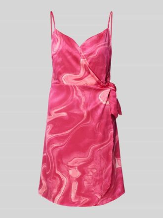 Only Knielanges Wickelkleid mit Allover-Muster in Pink, Gr&ouml;&szlig;e 36