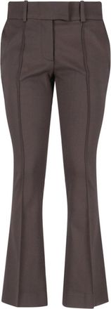 The Attico High-Waisted Bootcut Trousers With Silver Logo Detail