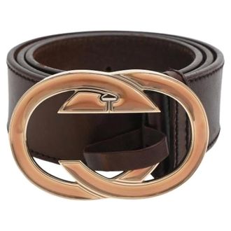 Gucci Pre-owned Belts, female, Brown, Size: ONE SIZE Pre-owned Double G Logo Belt