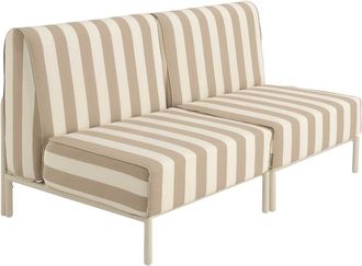 Oviala Conjunto de jard&iacute;n bajo modular a rayas para 2 personas Beige