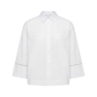 PESERICO Peserico, Shirts, female, White, Size: L Poplin Shirt