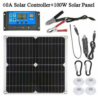 OEM Kit De Panel Solar De 100 W, 60 A Y 12 V, Controlador De Carga De Bater&iacute;a