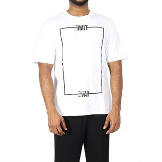 Roberto Cavalli Optical White Time Rave Print T-shirt, Size Large