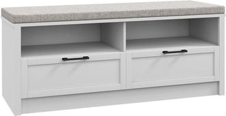 HOMCOM Homcom - Shoe Bench with Removable Cushion, Open Compartments and Drawers
