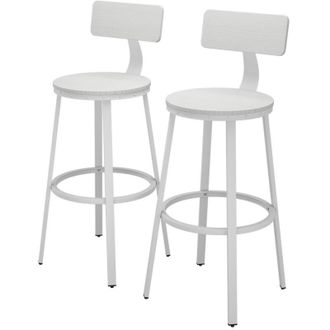 Vicco Sgabelli da bar Caracas, Bianco, 34 x 102 cm Set di 2 Vicco