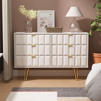 Welcome Furniture Hanover Ready Assembled 6 Drawer Wide Chest in Kashmir Matt - Welcome Furniture | TJ Hughes