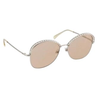 Chanel Pre-owned Metal Zonnebrillen - Dames - Pre-owned - Grijs - Maat: ONE Size