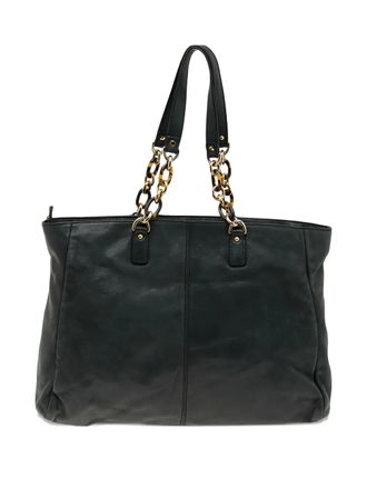 Fendi chain-detail leather tote bag - Black
