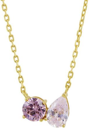 Savvy Cie Jewels Silver Cz Station Necklace