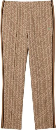 Lacoste Broeken, Heren, Beige, XL, Pantalone Tuta Monogram in Jacquard