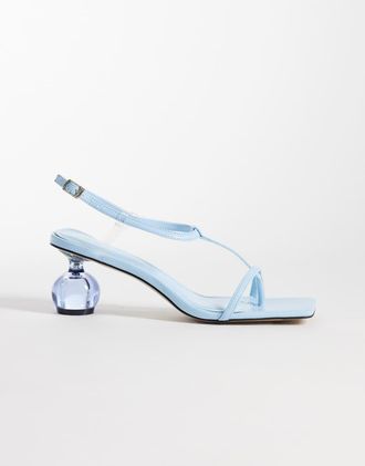 JW PEI Charlotte - Scarpe con tacco sferico e fascette blu cielo