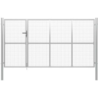 vidaXL Puerta De Jard&iacute;n De Acero Plateado 350x150 Cm Vidaxl