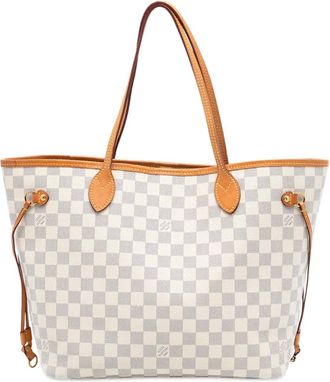 Louis Vuitton Borsa tote Neverfull MM in tela Damier Azur 2019 - Bianco