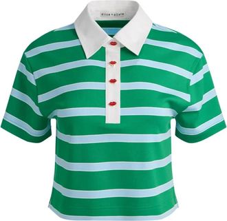 Alice & Olivia Polo Lyle - Dames - Polos - Groen - M - Polyester - Tops