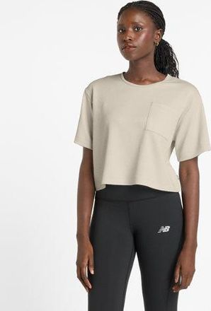 New Balance Mujer Novelty Rib T-Shirt en Marrón, Algodón, Talla XL
