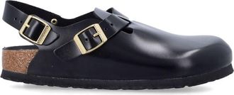 Birkenstock Black Tokio Ii Natiral Leather Clogs