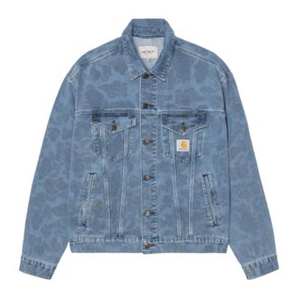 Carhartt Work in Progress Jassen, Heren, Blauw, L, Katoen, Duck Helston Jacket