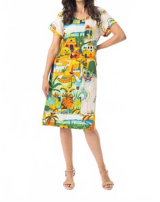Orientique Guatemala Patch Shift Dress In Multi