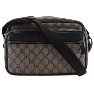 Gucci Pre-owned Cross Body Bags, female, Brown, Size: ONE SIZE Pre-owned GG Supreme Canvas Shoulder Bag