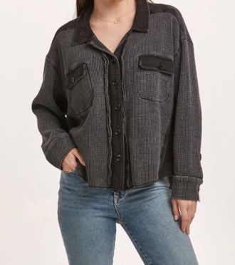 Dear John Denim Forester Thermal Shirt Jacket In Black