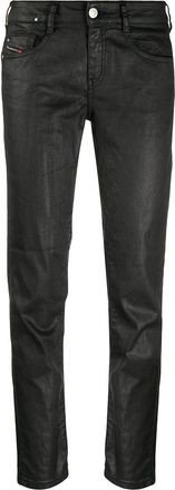 Diesel D-Ollies slim fit coated joggjeans - women - Cotton/Polyester/Leather/Spandex/Elastane - 25 - Black