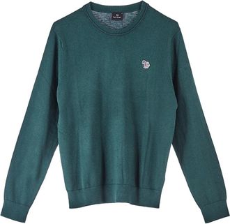 Paul Smith Maglia Girocollo Zebra - Heren - Ronde hals truien - Groen - M - Katoen - Truien & Vesten
