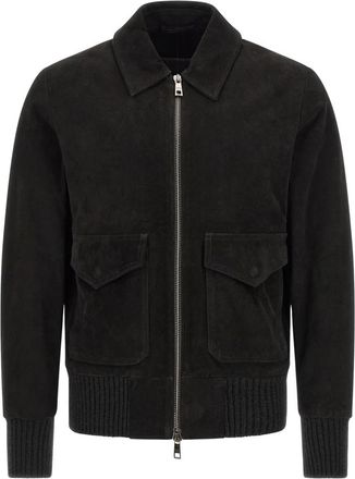 Giorgio Brato Aviator Jacket - Heren - Bomber jackets - Zwart - L - Leer - Jassen